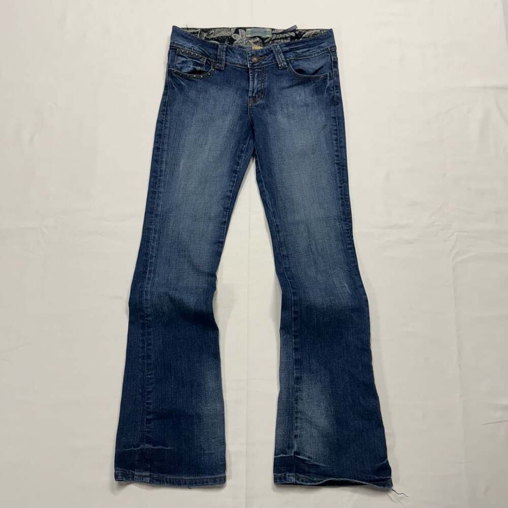 Seven7 Flare Jeans Size 8 Blue Denim